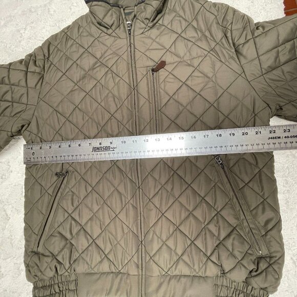 Bogner Quilted Bomber Ski Jacket Women's Size US 40 Green High Neck Zip Pockets - Picture 7 of 9